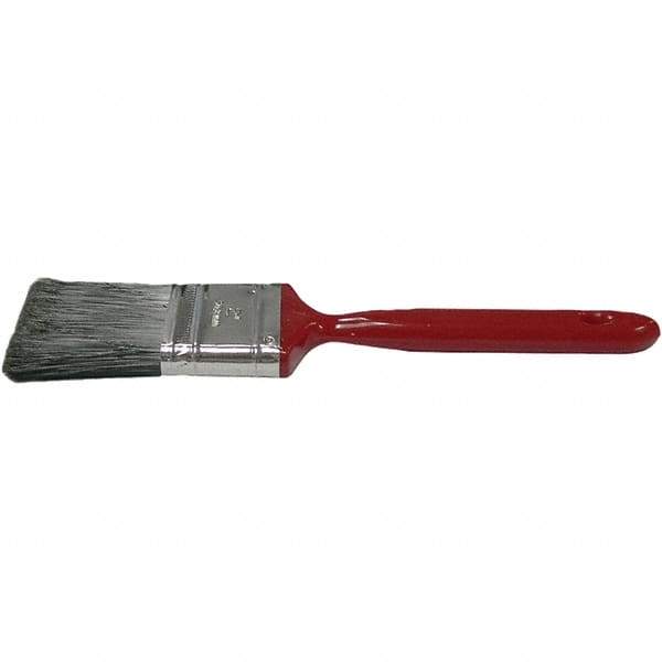 Weiler - 2" Flat Polyester Varnish Brush - 2" Bristle Length, 6-1/2" Metal Handle - Exact Tool & Supply