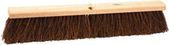 Weiler - 18" Rough Surface Palmyra Push Broom - 4" Bristle Length, Wood Block, Threaded Handle Connection, Handle Sold Separately - Exact Tool & Supply