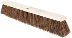 Weiler - 24" Rough Surface Palmyra Push Broom - 4" Bristle Length, Wood Block, Threaded Handle Connection, Handle Sold Separately - Exact Tool & Supply
