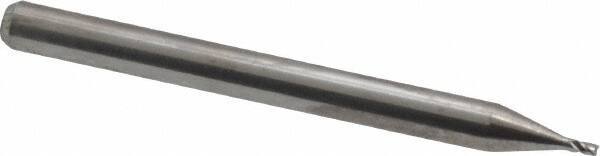 Kyocera - 1/32", 3/64" LOC, 1/8" Shank Diam, 1-1/2" OAL, 4 Flute, Solid Carbide Square End Mill - Single End, Uncoated, 30° Helix, Centercutting, Series 1820 - Exact Tool & Supply