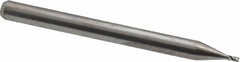 Kyocera - 1/32", 3/64" LOC, 1/8" Shank Diam, 1-1/2" OAL, 4 Flute, Solid Carbide Square End Mill - Single End, Uncoated, 30° Helix, Centercutting, Series 1820 - Exact Tool & Supply