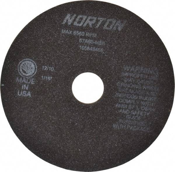 Norton - 7" 60 Grit Aluminum Oxide Cutoff Wheel - 1/16" Thick, 1-1/4" Arbor, 6,550 Max RPM, Use with Stationary Grinders - Exact Tool & Supply