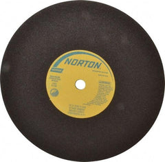 Norton - 10" 24 Grit Silicon Carbide Cutoff Wheel - 3/32" Thick, 5/8" Arbor, 6,110 Max RPM, Use with Stationary Tools - Exact Tool & Supply