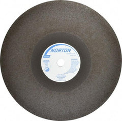Norton - 16" 30 Grit Aluminum Oxide Cutoff Wheel - 1/8" Thick, 1" Arbor, 3,820 Max RPM, Use with Stationary Tools - Exact Tool & Supply