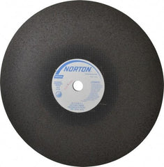 Norton - 16" 30 Grit Aluminum Oxide Cutoff Wheel - 5/32" Thick, 1" Arbor, 3,820 Max RPM, Use with Stationary Tools - Exact Tool & Supply