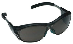 3M - +1.5, Gray Lenses, Anti-Fog, Framed Magnifying Safety Glasses - UV Protection, Adjustable Temples, Gray Plastic Frame, ANSI Z87.1-2003 - Exact Tool & Supply