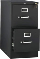 Hon - 26" Wide x 29" High x 26-1/2" Deep, 2 Drawer Vertical File with Lock - Steel, Black - Exact Tool & Supply