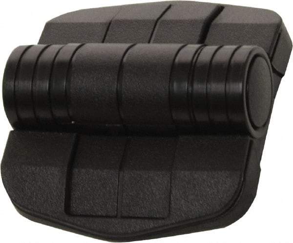 Made in USA - 2-1/4" Long x 2-1/16" Wide x 45/64" Thick, Door Positioning Hinge - Black Acetal with Chrome Steel Detent Ball, Black Finish - Exact Tool & Supply