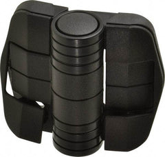 Value Collection - 2-1/4" Long x 2-1/16" Wide x 45/64" Thick, Door Positioning Hinge - Black Acetal with Chrome Steel Detent Ball, Black Finish - Exact Tool & Supply