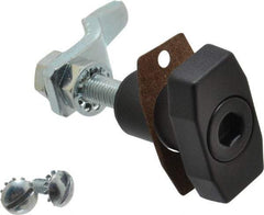 Made in USA - 2.97" Long x 1.56" Wide x 0.880" High, Hex Key Latch Operated Latch - Die Cast Zinc, with Black Powder Coat Finish - Exact Tool & Supply