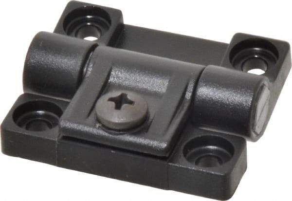 Value Collection - 1-45/64" Long x 1-29/64" Wide x 1-3/32" Thick, Adjustable Friction Hinge - Black Acetal Leaves with Polycarbonate Pin & 303 Stainless Steel Nut & Screw, Black Finish - Exact Tool & Supply