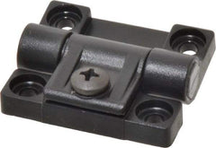 Value Collection - 1-45/64" Long x 1-29/64" Wide x 1-3/32" Thick, Adjustable Friction Hinge - Black Acetal Leaves with Polycarbonate Pin & 303 Stainless Steel Nut & Screw, Black Finish - Exact Tool & Supply
