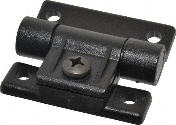 Value Collection - 2-1/2" Long x 2-17/64" Wide x 49/64" Thick, Adjustable Friction Hinge - Black Acetal Leaves with Polycarbonate Pin & 303 Stainless Steel Nut & Screw, Black Finish - Exact Tool & Supply