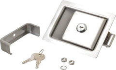 Made in USA - 5" Long x 4" Wide x 1-15/16" High, Paddle Latch - Stainless Steel, with Brushed Finish - Exact Tool & Supply