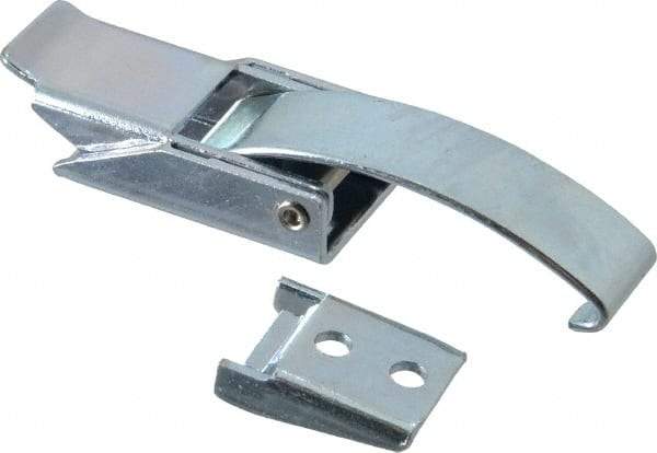 Made in USA - 3.34" Long x 0.89" Wide x 0.570" High, Draw Latch - Steel, with Zinc Plate, Bright Chromate Dip Finish - Exact Tool & Supply
