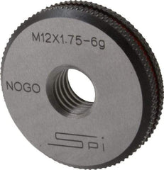SPI - M12x1.75 No Go Single Ring Thread Gage - Class 6G, Oil Hardened Nonshrinking Steel (OHNS), NPL Traceability Certification Included - Exact Tool & Supply