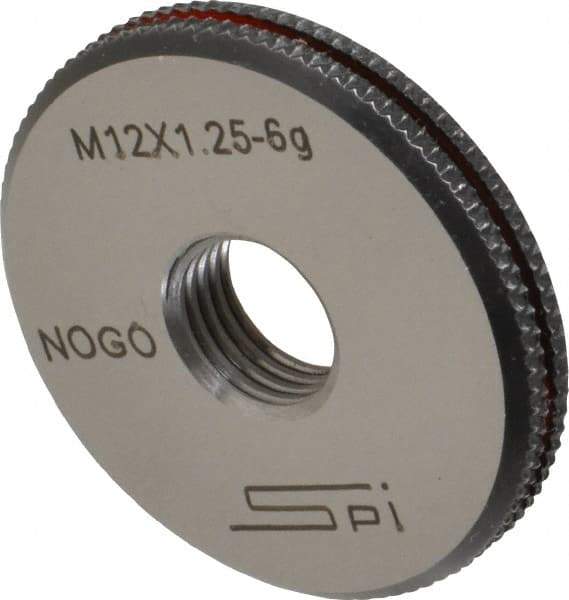 SPI - M12x1.25 No Go Single Ring Thread Gage - Class 6G, Oil Hardened Nonshrinking Steel (OHNS), NPL Traceability Certification Included - Exact Tool & Supply