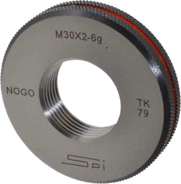 SPI - M30x2 No Go Single Ring Thread Gage - Class 6G, Oil Hardened Nonshrinking Steel (OHNS), NPL Traceability Certification Included - Exact Tool & Supply