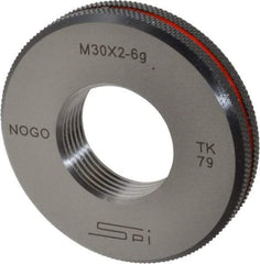 SPI - M30x2 No Go Single Ring Thread Gage - Class 6G, Oil Hardened Nonshrinking Steel (OHNS), NPL Traceability Certification Included - Exact Tool & Supply
