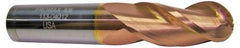 ProMax - 5/8" Diam, 1-1/4" LOC, 3 Flute Solid Carbide Ball End Mill - TiCN Finish, Single End, 3-1/2" OAL, 5/8" Shank Diam, Spiral Flute - Exact Tool & Supply