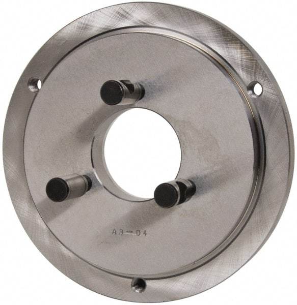 Buck Chuck Company - Adapter Back Plate for 8" Diam Self Centering Lathe Chucks - D1-4 Mount, 2.406" Through Hole Diam, 6.283mm ID, 7.87" OD, 0.714" Flange Height, Steel - Exact Tool & Supply