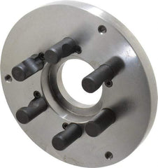 Buck Chuck Company - Adapter Back Plate for 8" Diam Self Centering Lathe Chucks - D1-5 Mount, 2.39" Through Hole Diam, 6.283mm ID, 7.87" OD, 0.794" Flange Height, Steel - Exact Tool & Supply