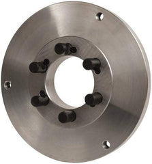 Buck Chuck Company - Adapter Back Plate for 12" Diam Self Centering Lathe Chucks - D1-8 Mount, 2" Through Hole Diam, 10.221mm ID, 12.6" OD, 0.989" Flange Height, Steel - Exact Tool & Supply