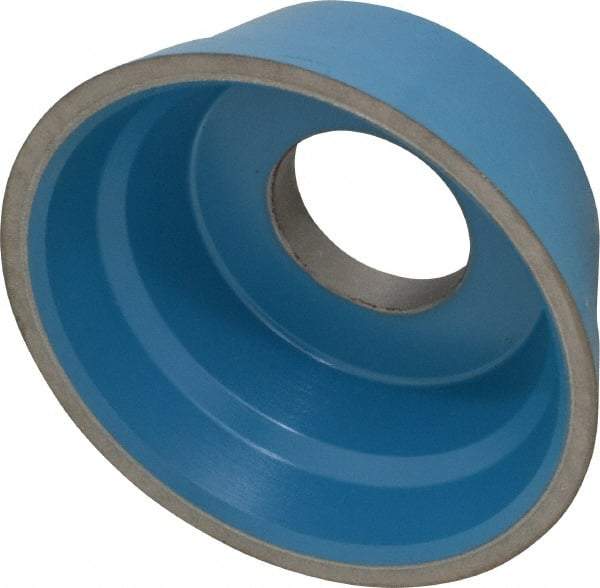 Norton - 3-3/4" Diam, 1-1/4" Hole Size, 1-1/2" Overall Thickness, 150 Grit, Type 11 Tool & Cutter Grinding Wheel - Very Fine Grade, Diamond, R Hardness, Resinoid Bond - Exact Tool & Supply