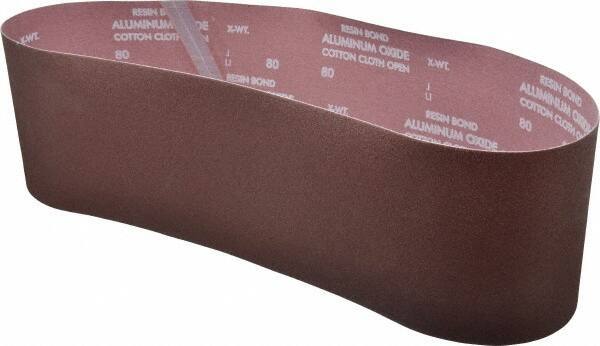 Norton - 6" Wide x 48" OAL, 80 Grit, Aluminum Oxide Abrasive Belt - Aluminum Oxide, Medium, Coated - Exact Tool & Supply