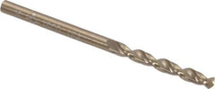 Cleveland - #35 135° Parabolic Flute Cobalt Screw Machine Drill Bit - Oxide/Gold Finish, Right Hand Cut, 7/8" Flute Length, 1-7/8" OAL, Split Point, Straight Shank - Exact Tool & Supply