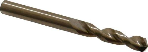 Cleveland - 0.257" 135° Parabolic Flute Cobalt Screw Machine Drill Bit - Oxide/Gold Finish, Right Hand Cut, 1-7/16" Flute Length, 2-5/8" OAL, Split Point, Straight Shank - Exact Tool & Supply