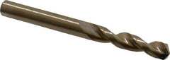 Cleveland - 0.257" 135° Parabolic Flute Cobalt Screw Machine Drill Bit - Oxide/Gold Finish, Right Hand Cut, 1-7/16" Flute Length, 2-5/8" OAL, Split Point, Straight Shank - Exact Tool & Supply