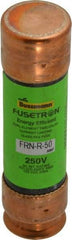 Cooper Bussmann - 125 VDC, 250 VAC, 50 Amp, Time Delay General Purpose Fuse - Fuse Holder Mount, 76.2mm OAL, 20 at DC, 200 (RMS) kA Rating, 13/16" Diam - Exact Tool & Supply