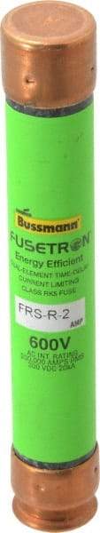 Cooper Bussmann - 300 VDC, 600 VAC, 2 Amp, Time Delay General Purpose Fuse - Fuse Holder Mount, 127mm OAL, 20 at DC, 200 (RMS) kA Rating, 13/16" Diam - Exact Tool & Supply