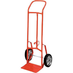 Wesco Industrial Products - 800 Lb Capacity 48" OAH Hand Truck - 14 x 7-1/2" Base Plate, Continuous Handle, Steel, Mold-On Rubber Wheels - Exact Tool & Supply