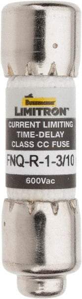Cooper Bussmann - 300 VDC, 600 VAC, 1.3 Amp, Time Delay General Purpose Fuse - Fuse Holder Mount, 1-1/2" OAL, 200 at AC (RMS) kA Rating, 13/32" Diam - Exact Tool & Supply