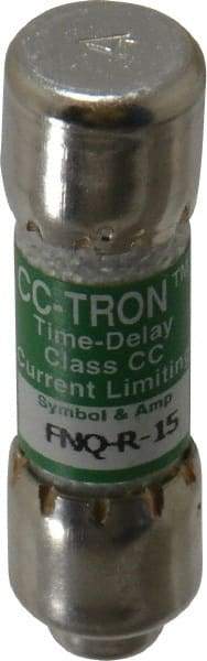 Cooper Bussmann - 300 VDC, 600 VAC, 15 Amp, Time Delay General Purpose Fuse - Fuse Holder Mount, 1-1/2" OAL, 20 at DC, 200 at AC (RMS) kA Rating, 13/32" Diam - Exact Tool & Supply