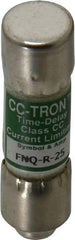 Cooper Bussmann - 300 VDC, 600 VAC, 25 Amp, Time Delay General Purpose Fuse - Fuse Holder Mount, 1-1/2" OAL, 200 at AC (RMS) kA Rating, 13/32" Diam - Exact Tool & Supply