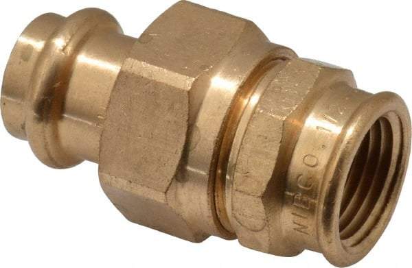 NIBCO - 1/2" Wrot Copper Pipe Union - P x F, Press Fitting - Exact Tool & Supply