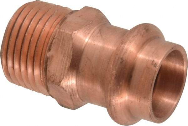 NIBCO - 1/2" Wrot Copper Pipe Adapter - P x M, Press Fitting - Exact Tool & Supply