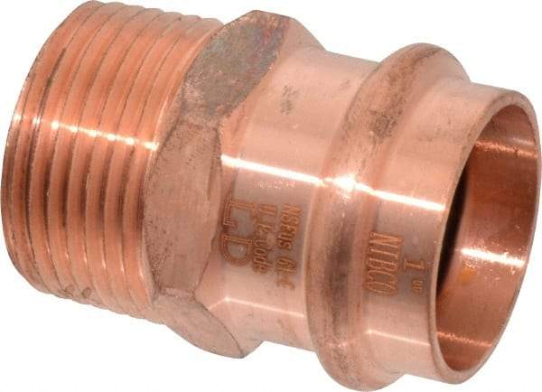 NIBCO - 1" Wrot Copper Pipe Adapter - P x M, Press Fitting - Exact Tool & Supply