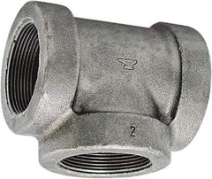 Made in USA - Size 1-1/4", Class 125, Cast Iron Black Pipe Tee - 175 psi, FPT End Connection - Exact Tool & Supply
