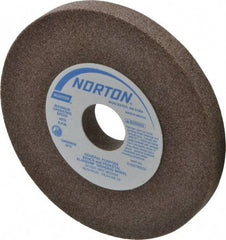 Norton - 60/80 Grit Aluminum Oxide Bench & Pedestal Grinding Wheel - 5" Diam x 1" Hole x 1/2" Thick, 4970 Max RPM, Medium Grade - Exact Tool & Supply
