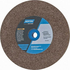 Norton - 60/80 Grit Aluminum Oxide Bench & Pedestal Grinding Wheel - 6" Diam x 1" Hole x 3/4" Thick, 4140 Max RPM, Medium Grade - Exact Tool & Supply