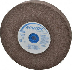 Norton - 60/80 Grit Aluminum Oxide Bench & Pedestal Grinding Wheel - 7" Diam x 1" Hole x 1" Thick, 3600 Max RPM, Medium Grade - Exact Tool & Supply