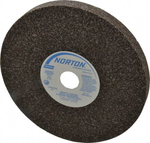 Norton - 36 Grit Aluminum Oxide Bench & Pedestal Grinding Wheel - 8" Diam x 1" Hole x 3/4" Thick, 3600 Max RPM, Very Coarse/Coarse Grade - Exact Tool & Supply