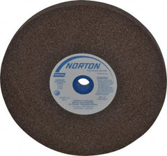 Norton - 60/80 Grit Aluminum Oxide Bench & Pedestal Grinding Wheel - 8" Diam x 1" Hole x 3/4" Thick, 3600 Max RPM, Medium Grade - Exact Tool & Supply
