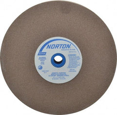 Norton - 100 Grit Aluminum Oxide Bench & Pedestal Grinding Wheel - 8" Diam x 1" Hole x 1" Thick, 3600 Max RPM, Fine Grade - Exact Tool & Supply