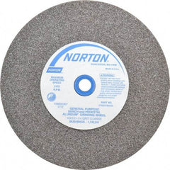 Norton - 36 Grit Aluminum Oxide Bench & Pedestal Grinding Wheel - 10" Diam x 1-1/4" Hole x 1" Thick, 2485 Max RPM, Very Coarse/Coarse Grade - Exact Tool & Supply