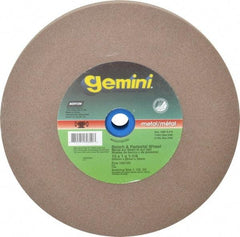 Norton - 100 Grit Aluminum Oxide Bench & Pedestal Grinding Wheel - 10" Diam x 1-1/4" Hole x 1" Thick, 2485 Max RPM, Fine Grade - Exact Tool & Supply